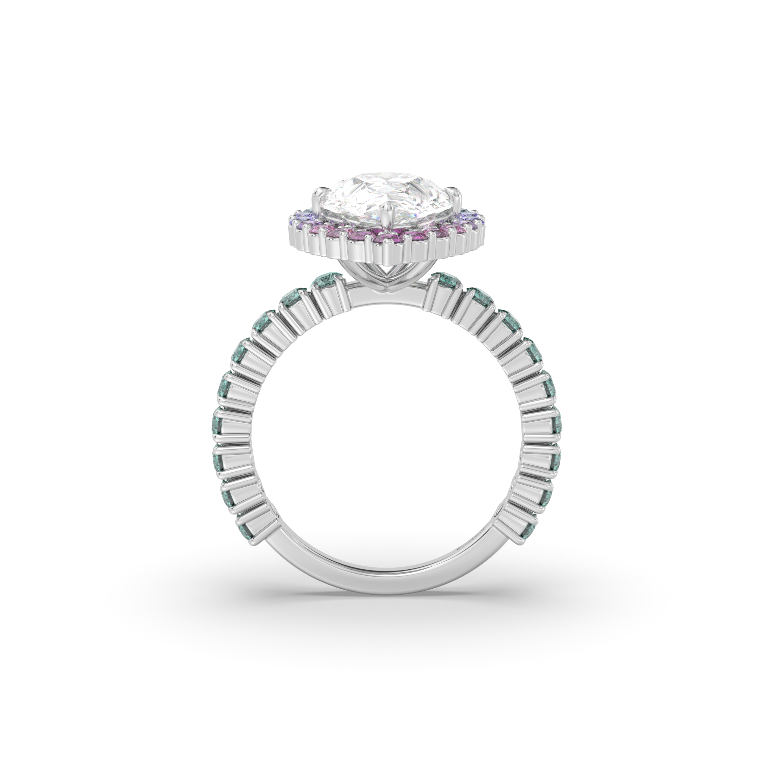 Pastel Halo Diamond Ring Setting
