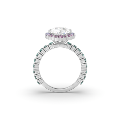 Pastel Halo Diamond Ring Setting