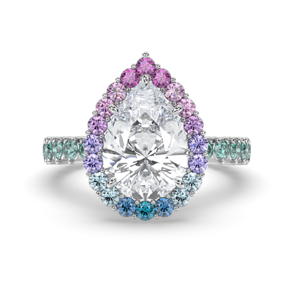 Pastel Halo Diamond Ring Setting