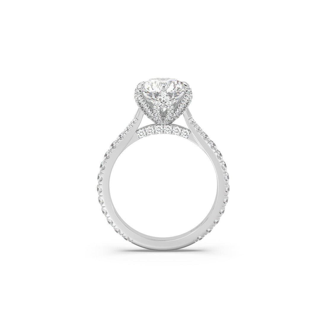 Cathedral Pavé Petal, Bridge and Band Diamond Ring