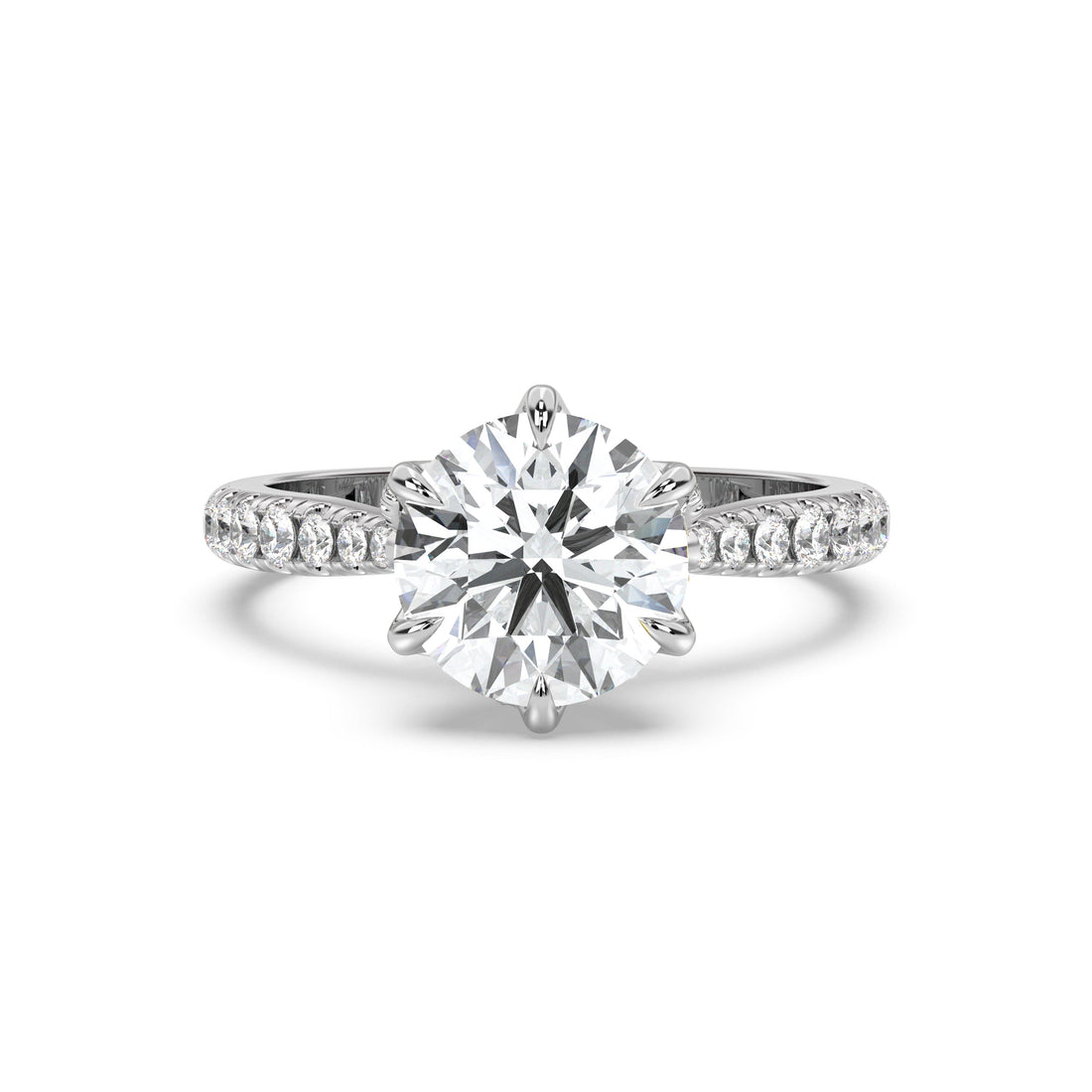 Cathedral Pavé Petal, Bridge and Band Diamond Ring