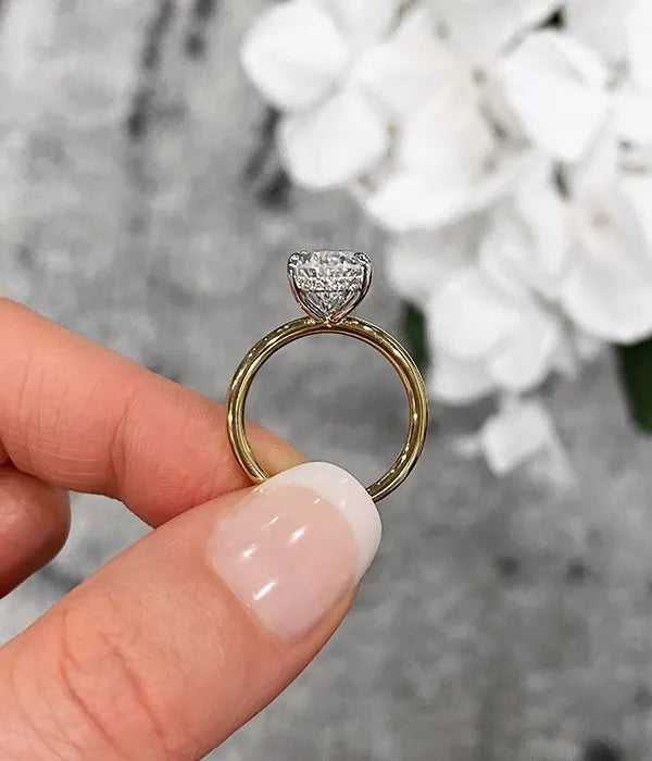 Classic Two-Tone Hidden Halo Diamond Ring