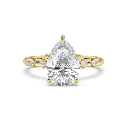 Petite Secret Garden and Accent Stone Band Engagement Ring