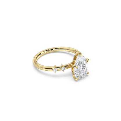 Petite Secret Garden and Accent Stone Band Engagement Ring