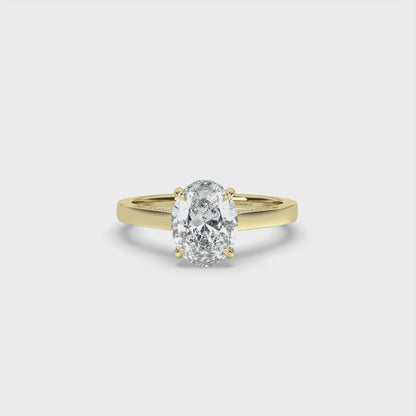 Signature Cathedral Inlaid Stone Hidden Halo Engagement Ring