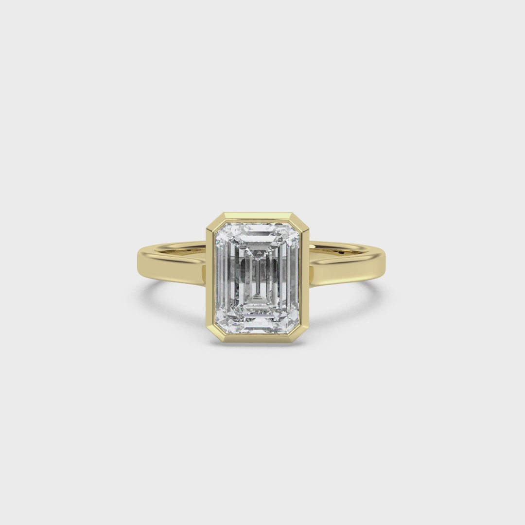 Cathedral Bezel Solitaire Diamond Ring
