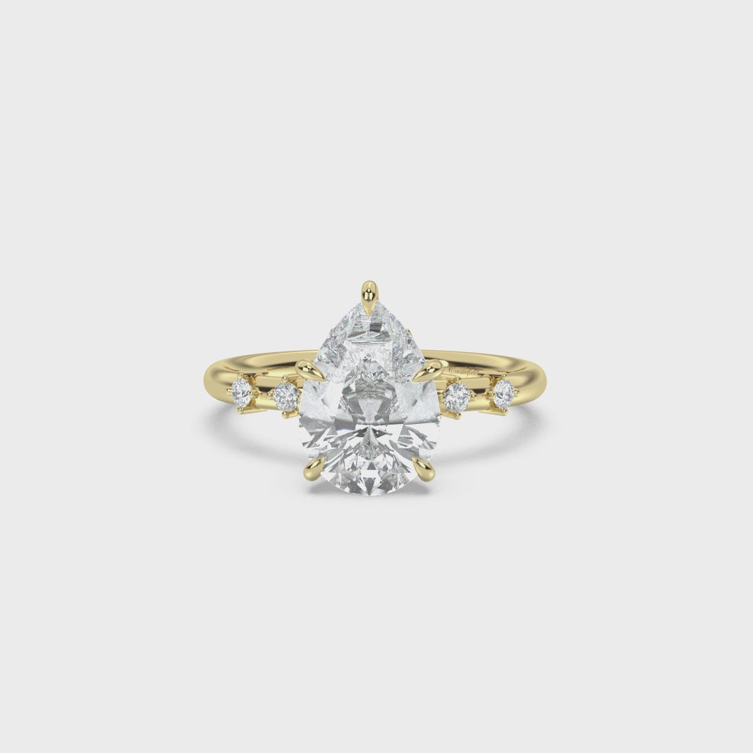 Petite Secret Garden and Accent Stone Band Engagement Ring