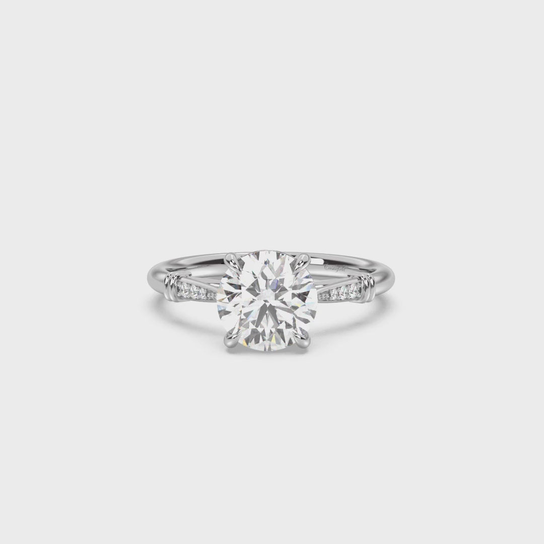 Cathedral Micro Pavé Diamond Ring