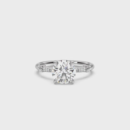 Cathedral Micro Pavé Diamond Ring