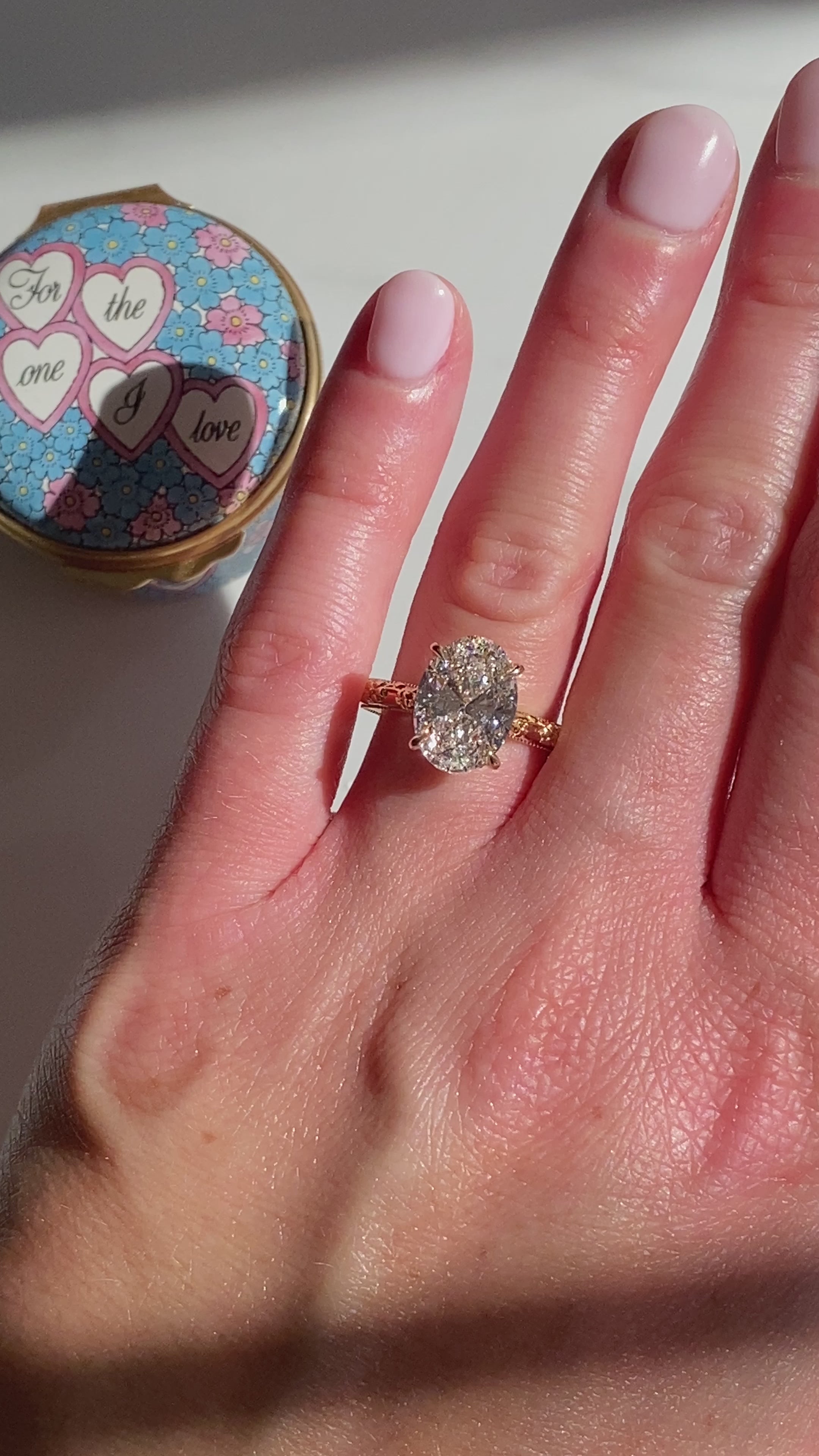 Intricate Floral Hidden Halo Diamond Engagement Ring Setting