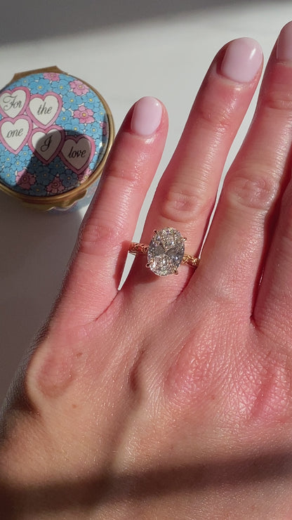Intricate Floral Hidden Halo Diamond Engagement Ring Setting