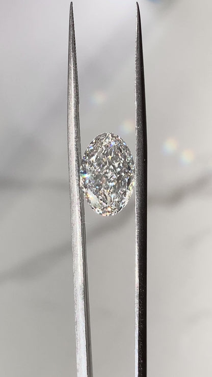 No Bowtie Oval Lab Diamond 3.02ct D VS1