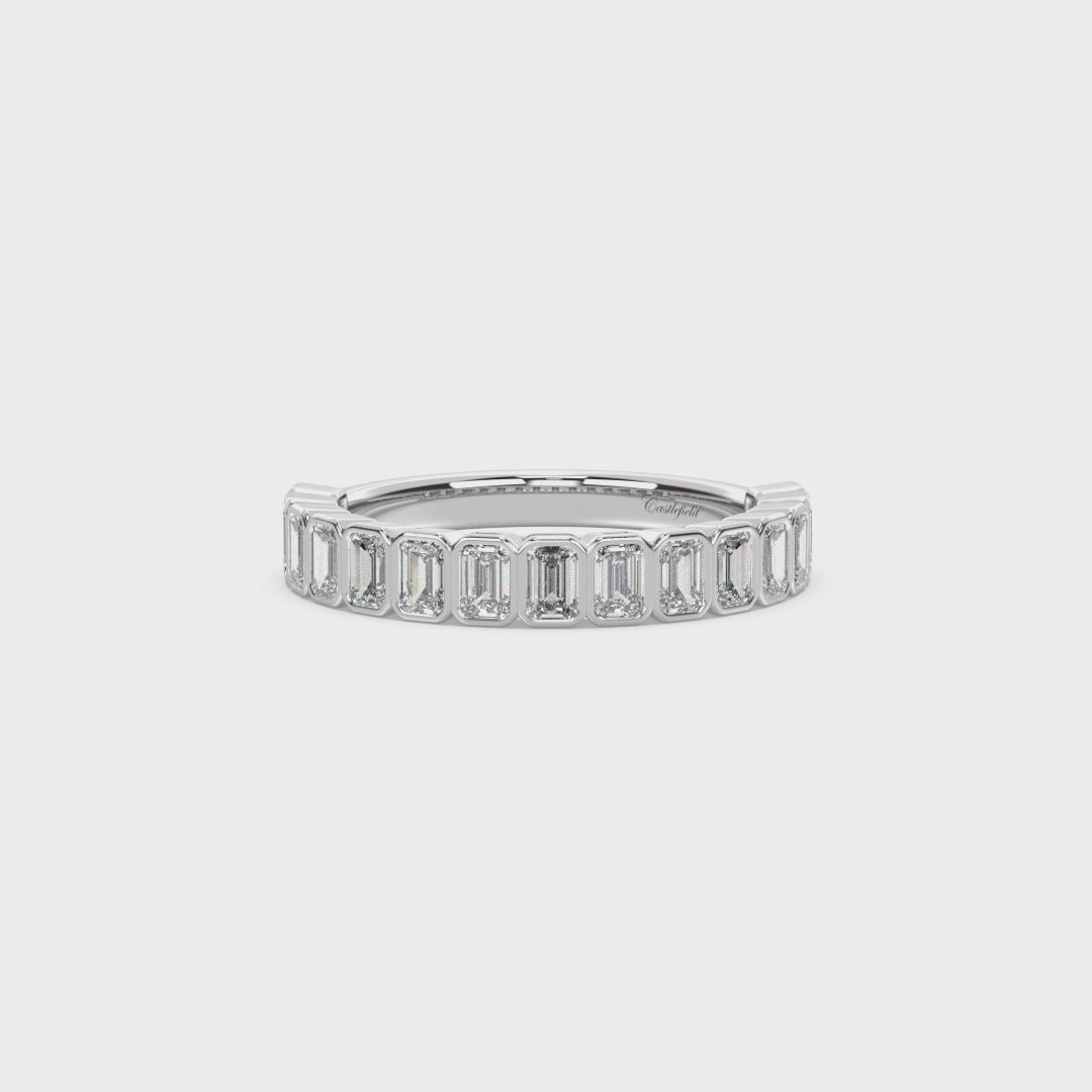 Signature Vertical Emerald Bezel Band