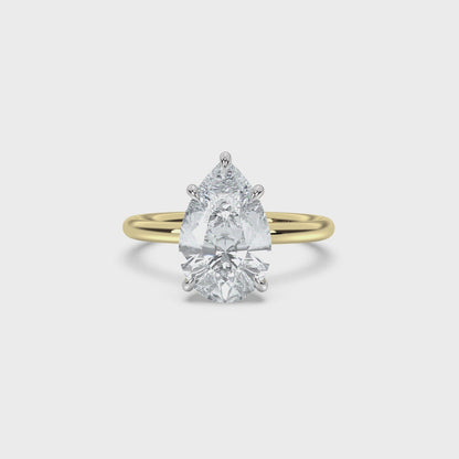 Classic Two-Tone Hidden Halo Diamond Ring