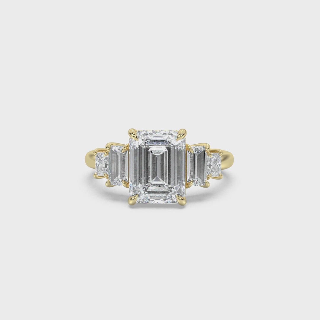 Five Stone Hidden Halo Engagement Ring