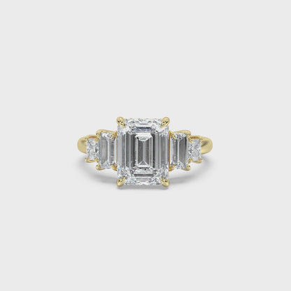 Five Stone Hidden Halo Engagement Ring