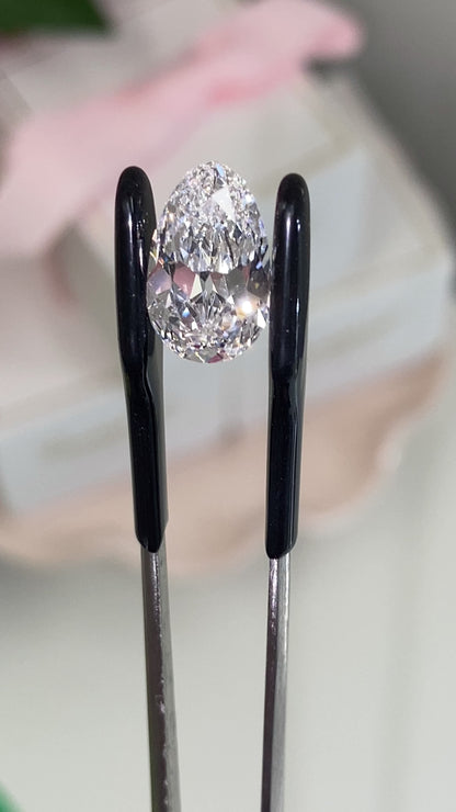 Antique Cut Pear Lab Diamond 3.13ct E VVS2