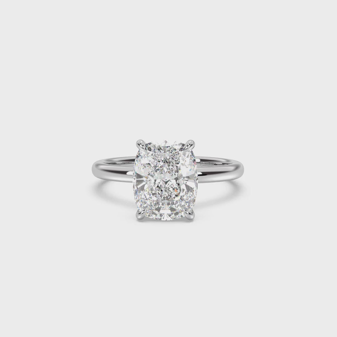 Hidden Heart with Hidden Halo Moissanite Engagement Ring