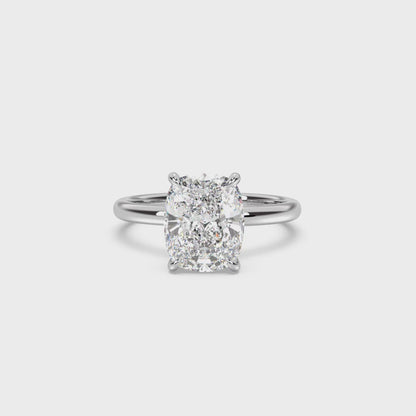 Hidden Heart with Hidden Halo Moissanite Engagement Ring