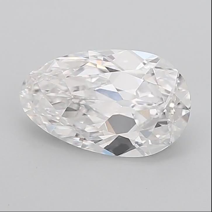 Antique Cut Pear Lab Diamond 3.13ct E VVS2