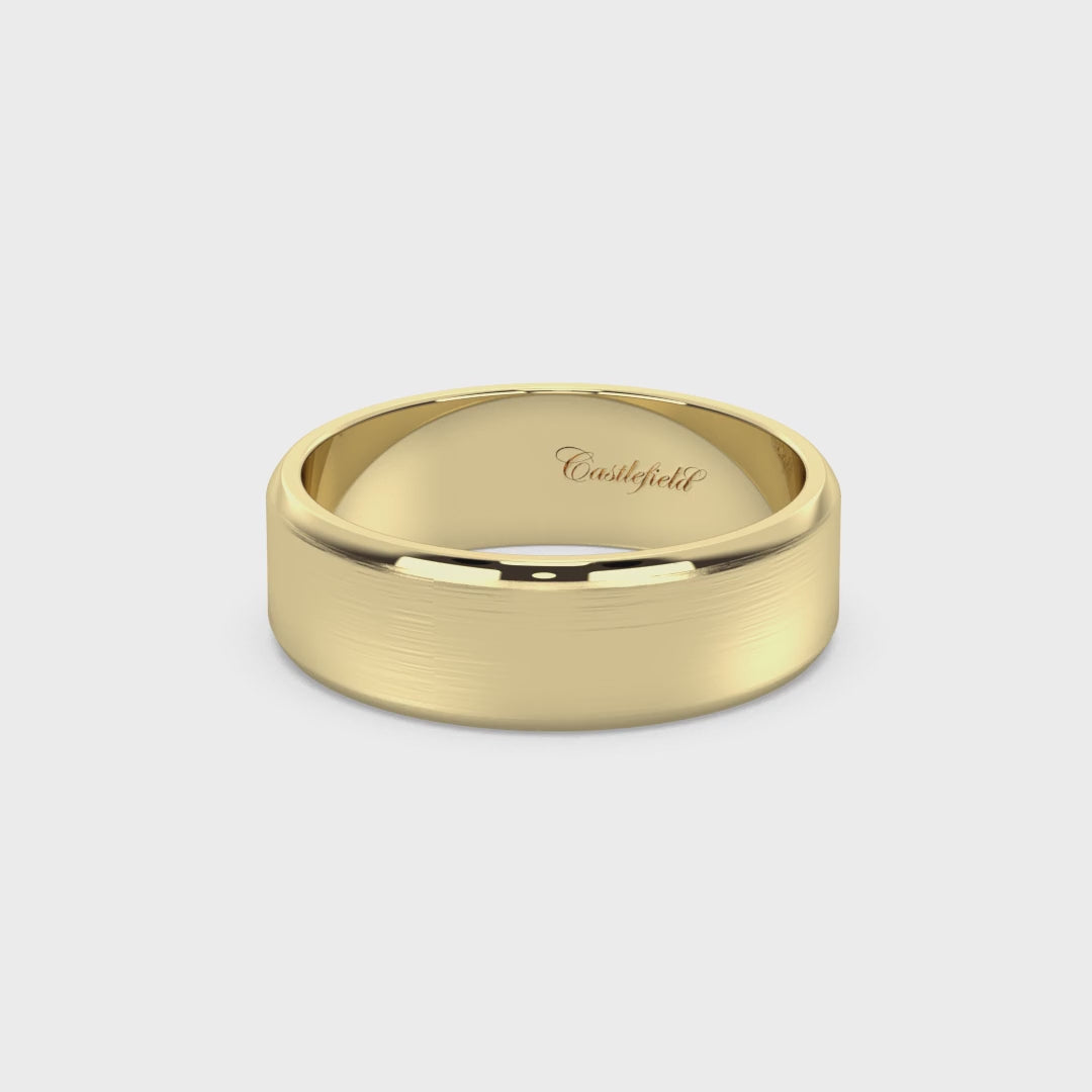 Brushed Beveled Band - 6.5 mm
