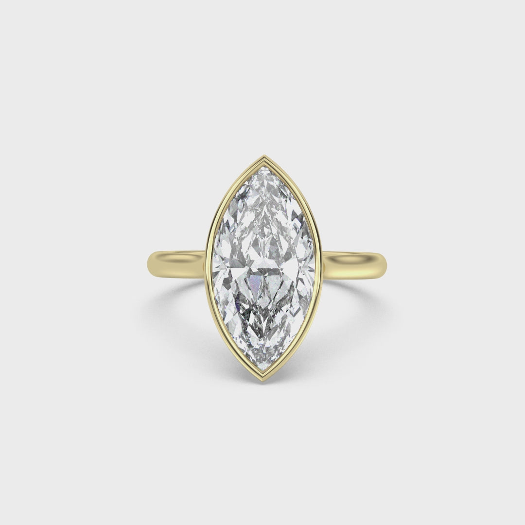 Cathedral Bezel Solitaire with Petals Engagement Ring