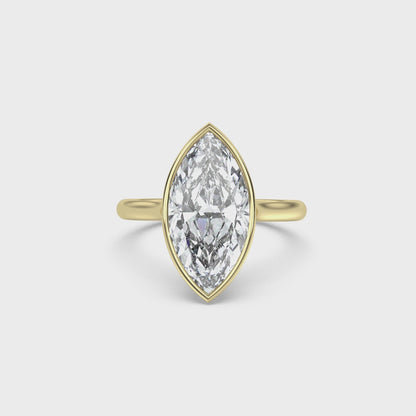 Cathedral Bezel Solitaire with Petals Engagement Ring