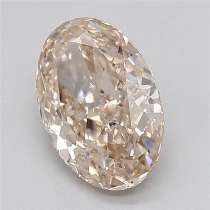 Very Light Brown Oval Lab Diamond 3.05 ct VVS2