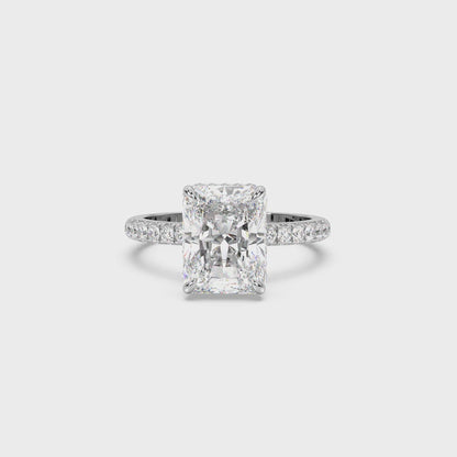 Classic Hidden Wrap and Pavé Band Diamond Ring Setting