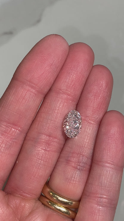 No Bowtie Oval Lab Diamond 3.02ct D VS1