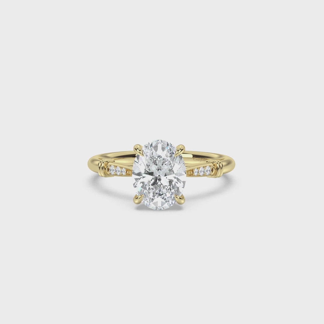 Cathedral Micro Pavé Diamond Ring