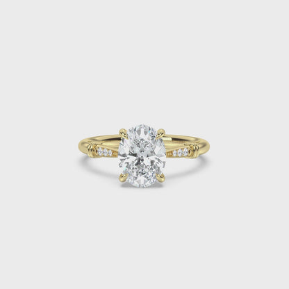 Cathedral Micro Pavé Diamond Ring