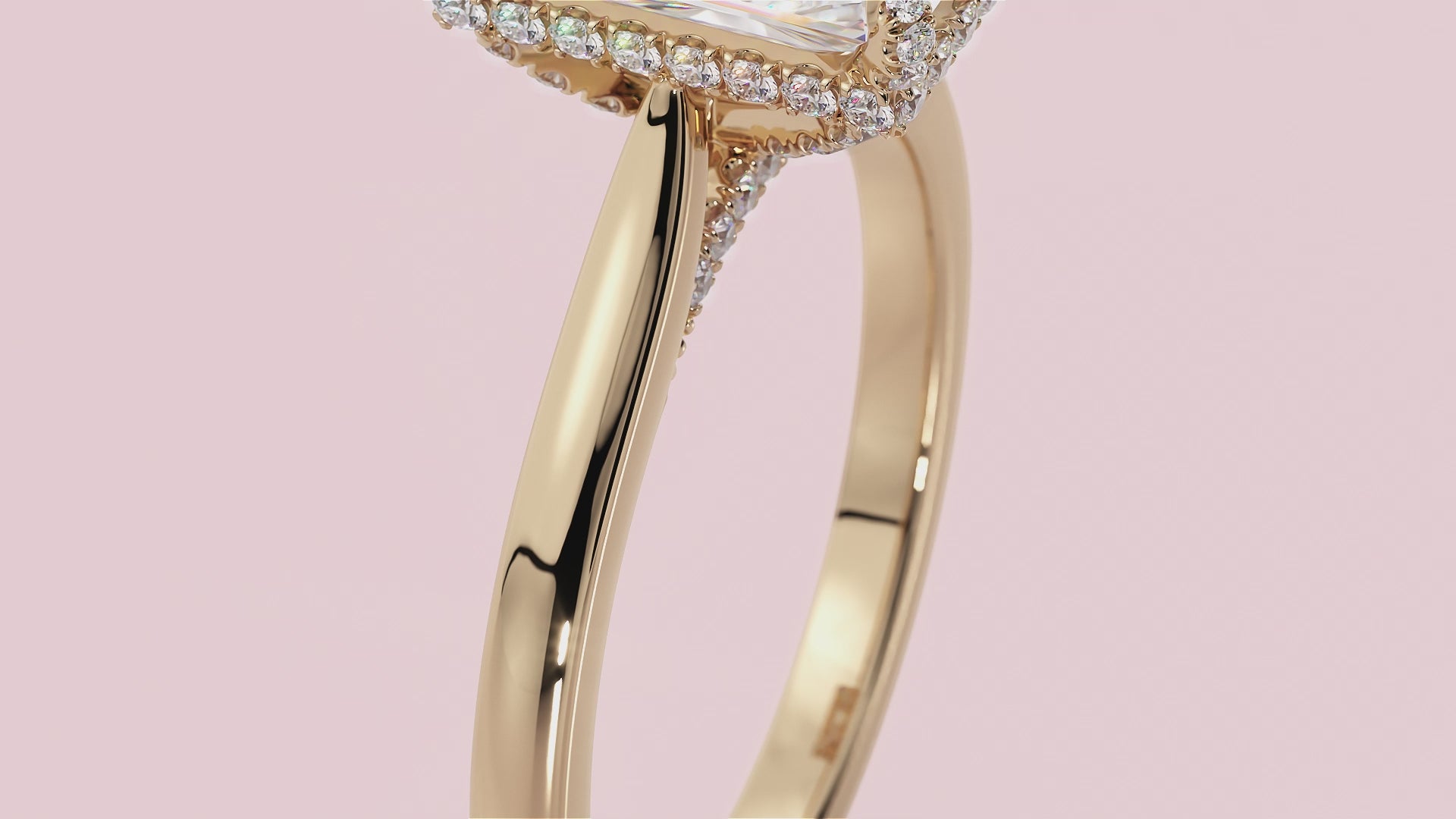 Cathedral Pavé Basket and Bridge Engagement Ring