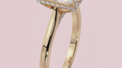 Cathedral Pavé Basket and Bridge Engagement Ring