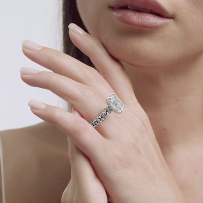 Mixed Shape Band Moissanite Engagement Ring