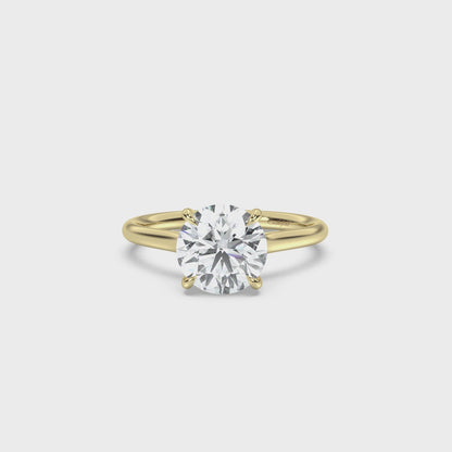 Cathedral Hidden Halo Engagement Ring