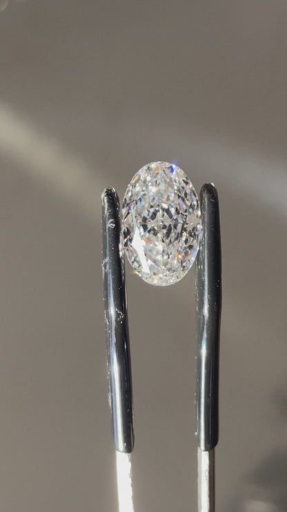 No Bowtie Oval Lab Diamond 3.01ct D VS1