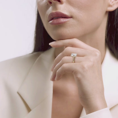 Cathedral Pavé Basket and Bridge Engagement Ring