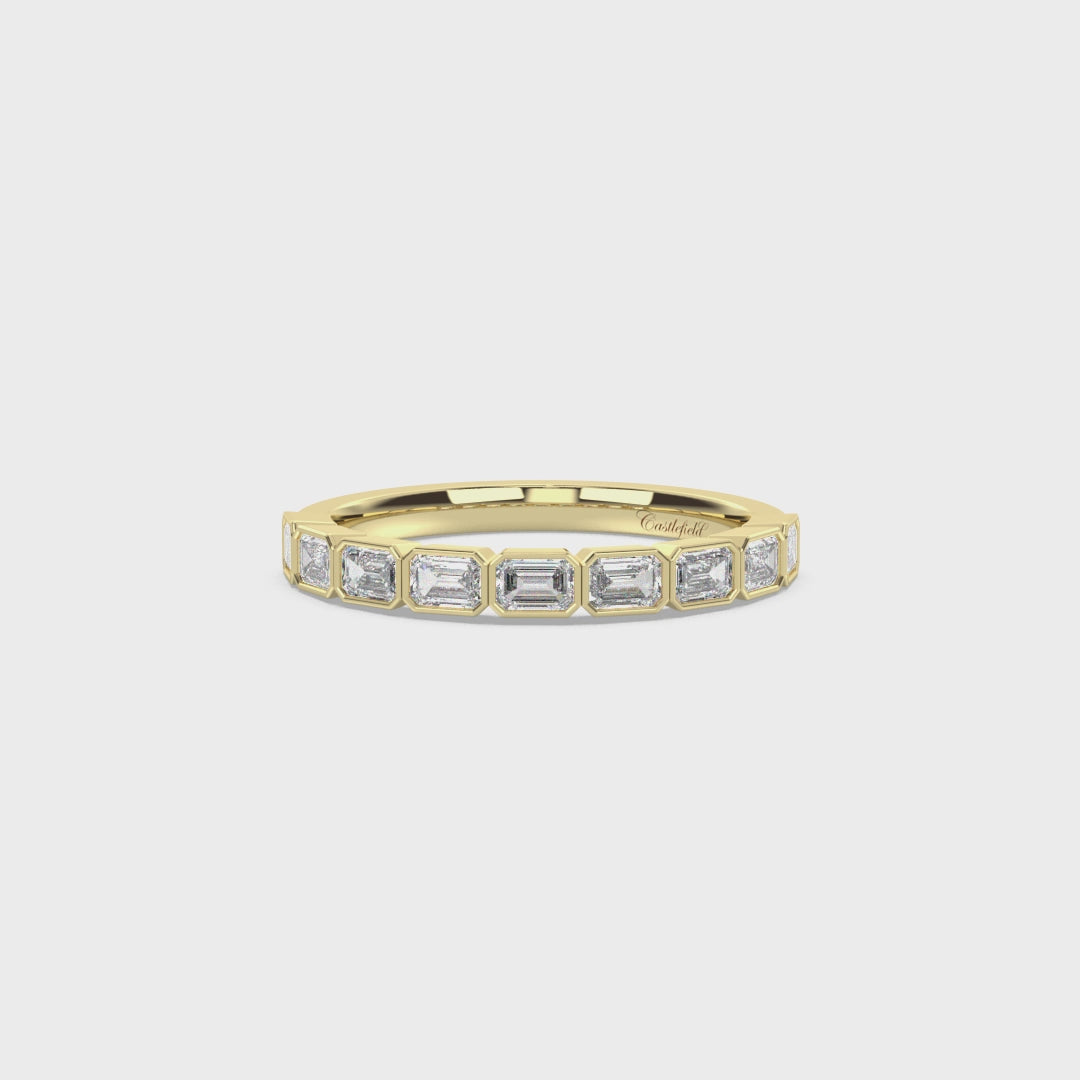 Signature Horizontal Emerald Bezel Band