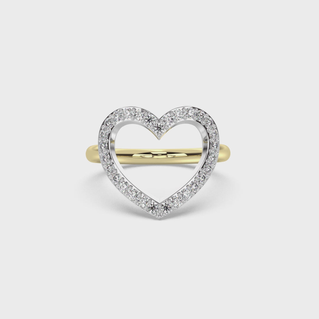 Diamond Heart Outline Ring