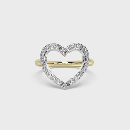 Diamond Heart Outline Ring