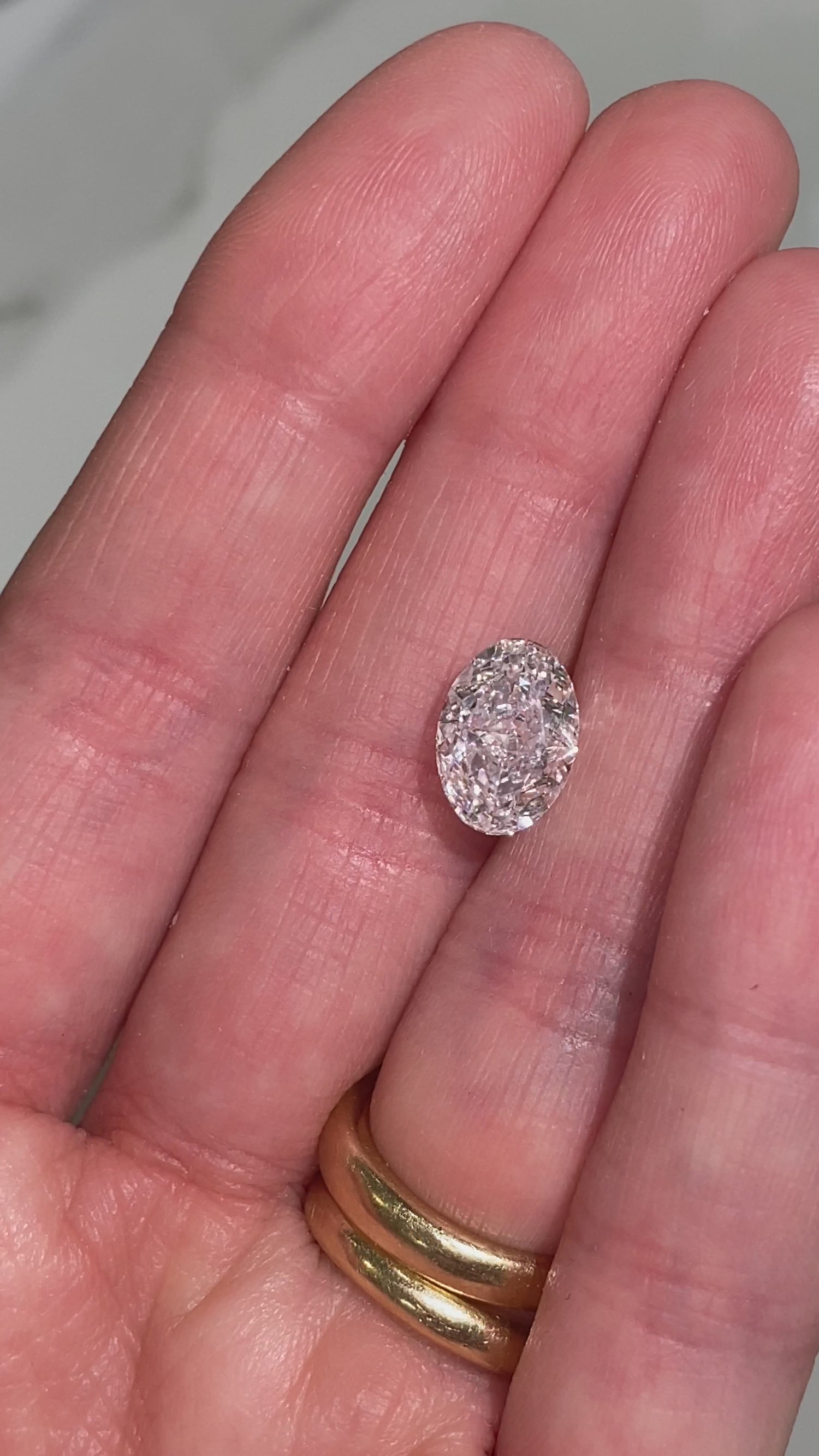 No Bowtie Oval Lab Diamond 3.02ct D VVS2
