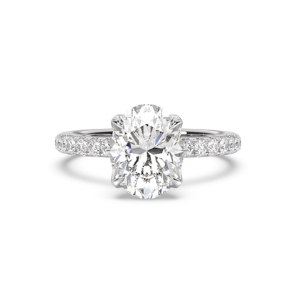 Secret Garden Pavé Band Moissanite Engagement Ring