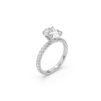 Secret Garden Pavé Band Moissanite Engagement Ring