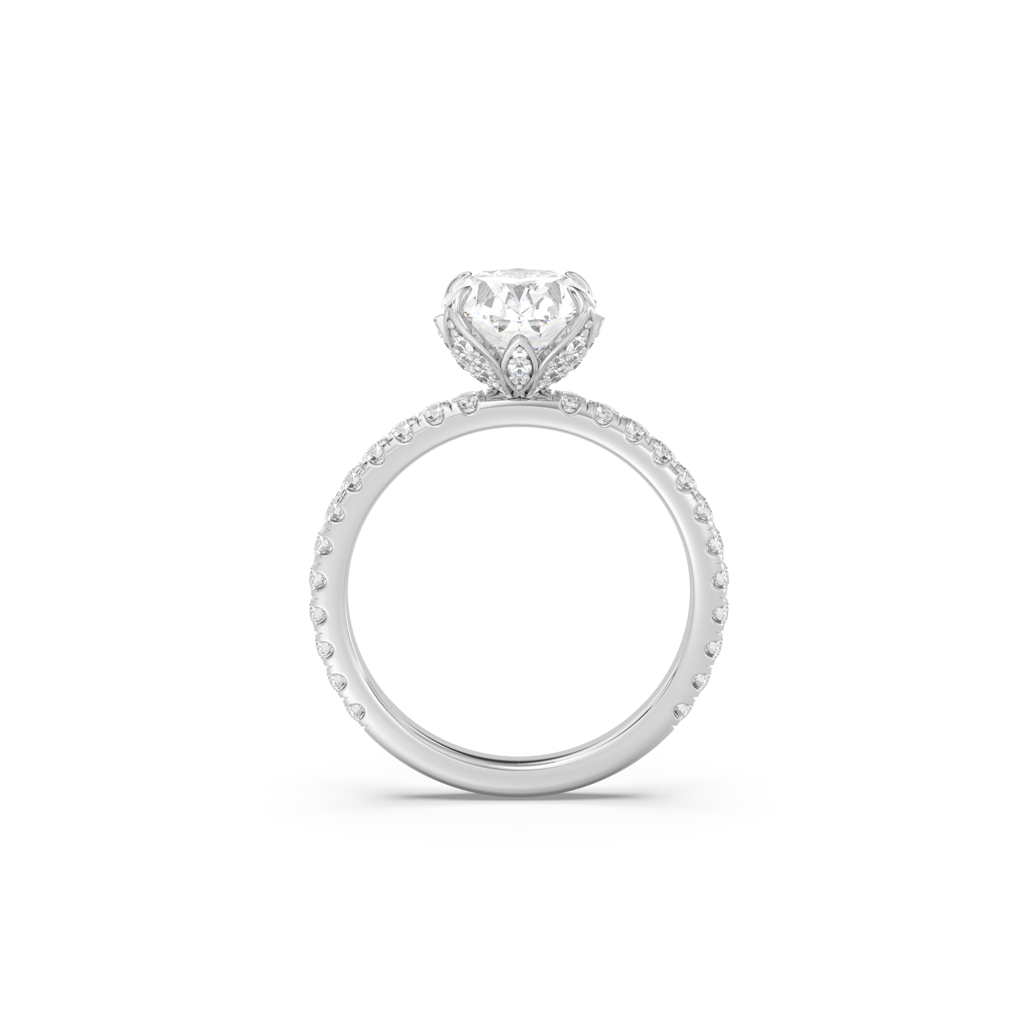 Secret Garden Pavé Band Moissanite Engagement Ring