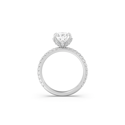Secret Garden Pavé Band Moissanite Engagement Ring