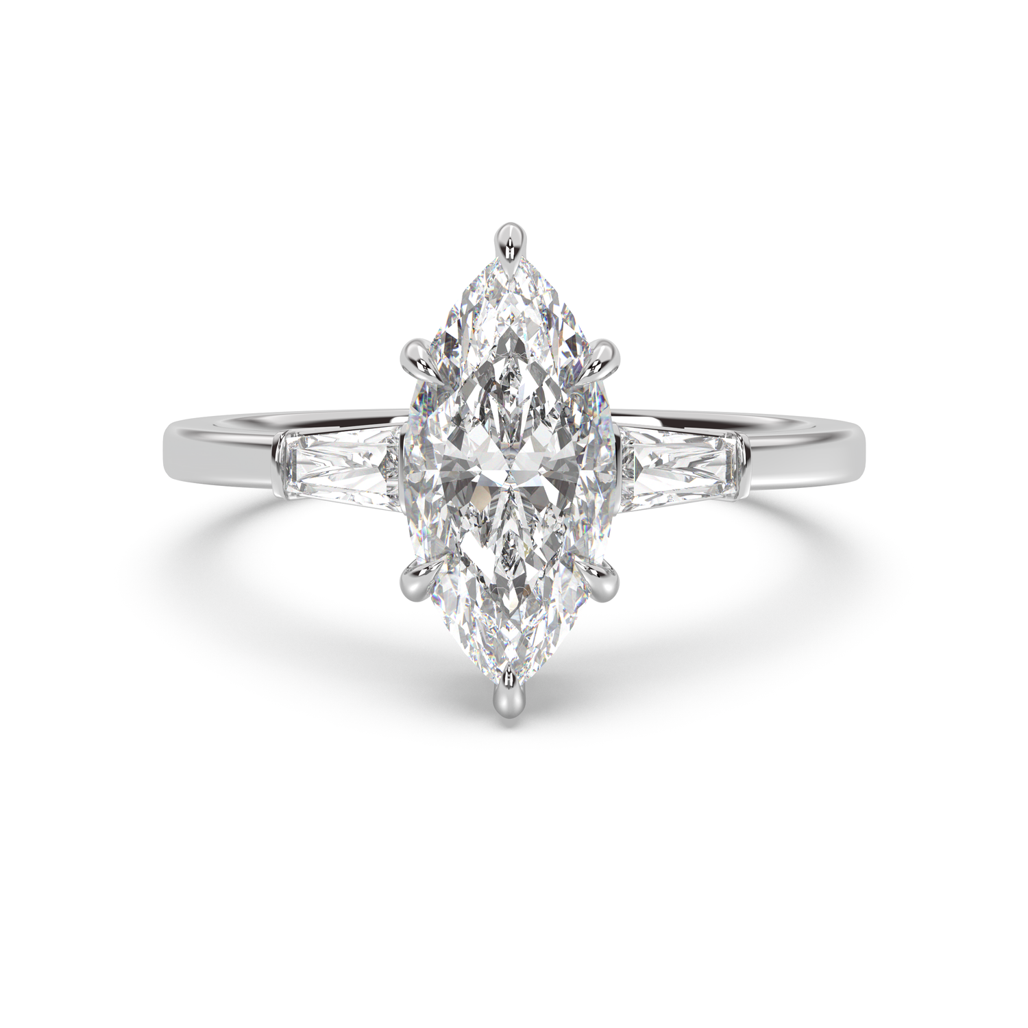 Three Stone Basket Engagement Ring