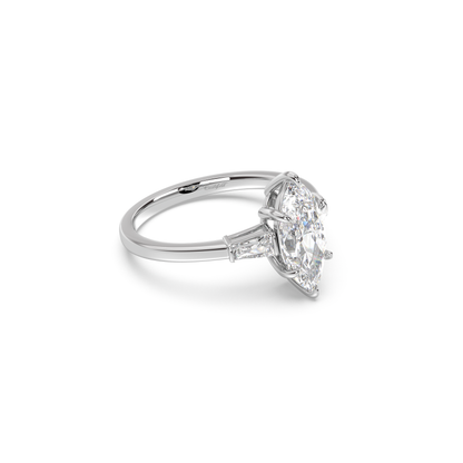 Three Stone Basket Engagement Ring