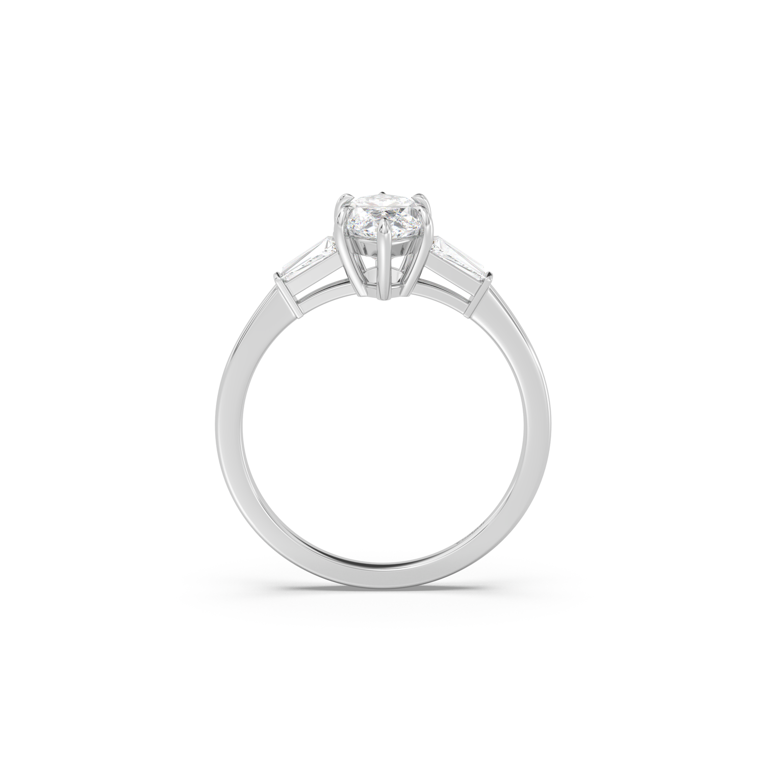 Three Stone Basket Diamond Ring