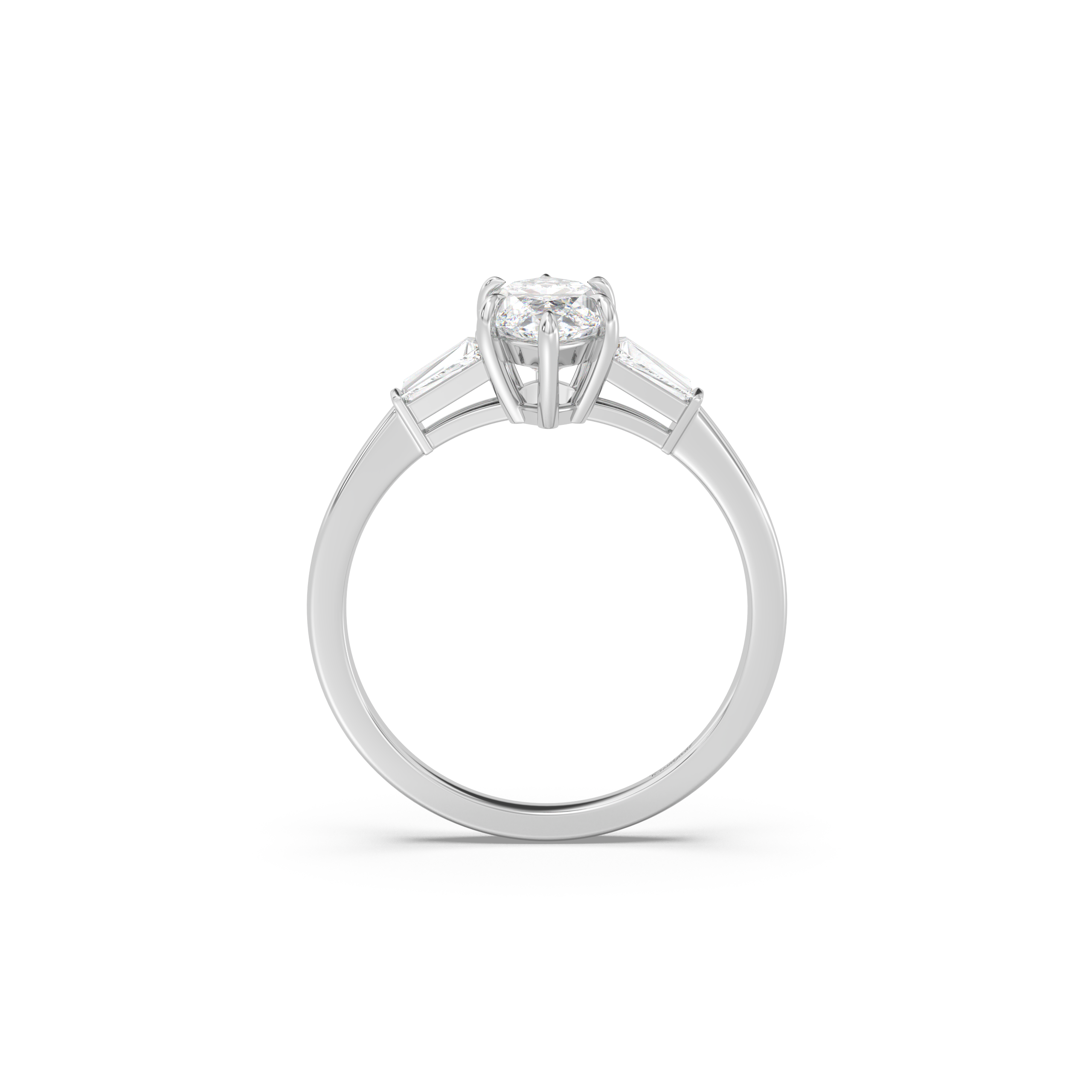 Three Stone Basket Diamond Ring